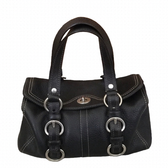 COACH Chelsea Black Pebble Leather Satchel - Picture 4 of 7